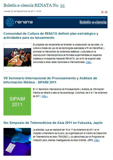 Boletín e-ciencia RENATA 35 Boletín e-ciencia RENATA 35